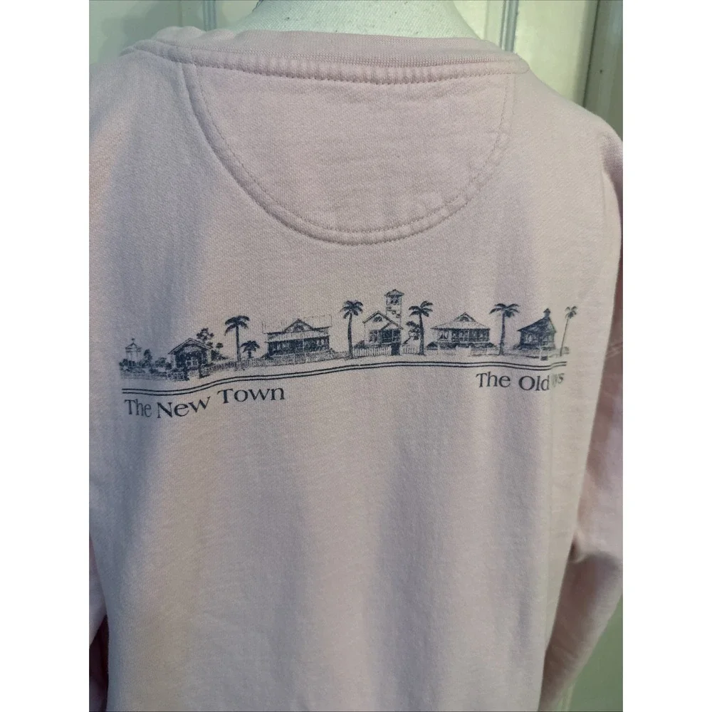 Seaside Women's New Town Old Ways Pink Crewneck Sweatshirt Pullover Size Large - Picture 4 of 7